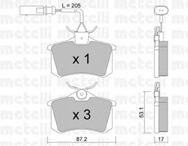 22-0100-3 METELLI Тормозные колодки