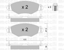 22-0254-0 METELLI Тормозные колодки