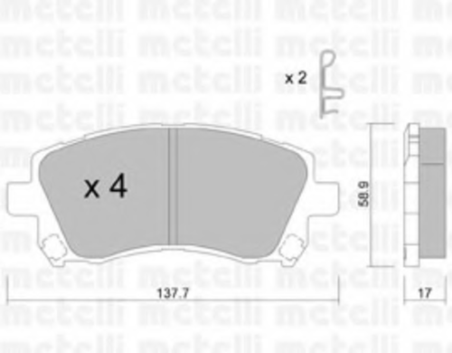 22-0296-0 METELLI Тормозные колодки