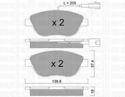 22-0322-3 METELLI Тормозные колодки