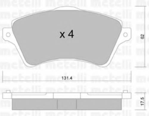 Тормозные колодки METELLI 22-0349-0