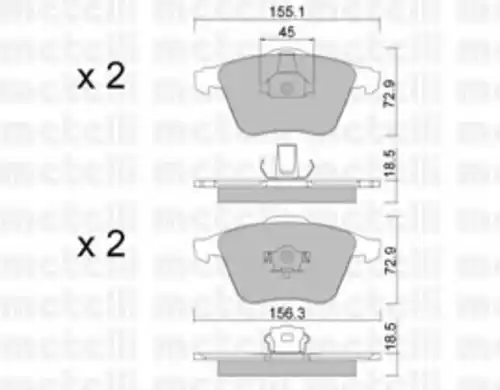 Тормозные колодки METELLI 22-0549-3