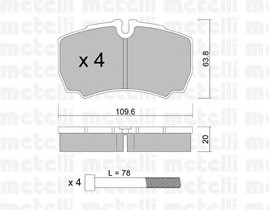 22-0604-0 METELLI Тормозные колодки