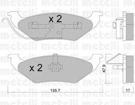 Тормозные колодки METELLI 22-0624-0