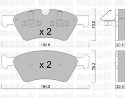 22-0670-0 METELLI Тормозные колодки