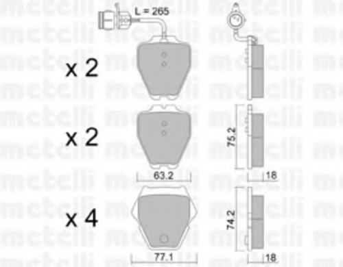 Тормозные колодки METELLI 22-0774-0