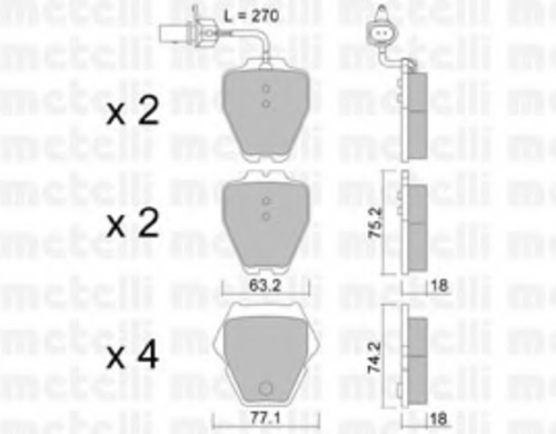 22-0774-1 METELLI Тормозные колодки