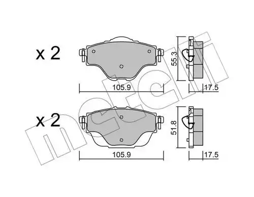 Тормозные колодки METELLI 22-0988-0