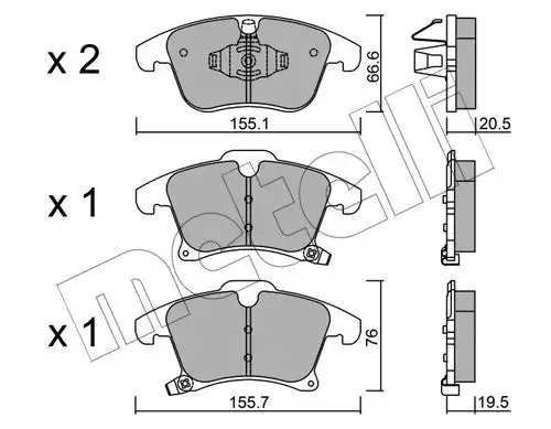 22-1039-0 METELLI Тормозные колодки