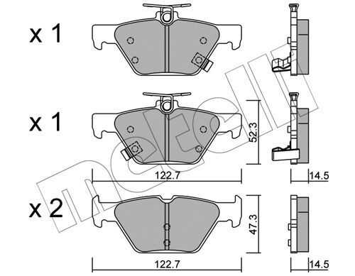 Комплект тормозных колодок дискового тормоза METELLI 22-1087-0