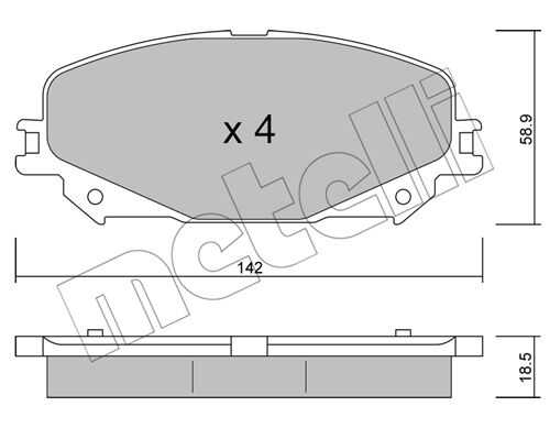 К-т дисков. тормоз. колодок METELLI 22-1176-0