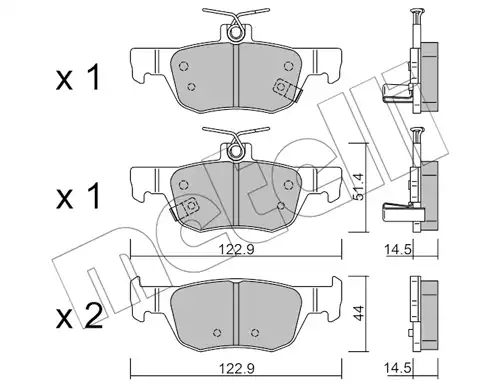 К-т дисков. тормоз. колодок METELLI 22-1226-0