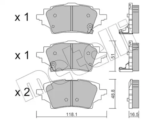 К-т дисков. тормоз. колодок METELLI 22-1228-0