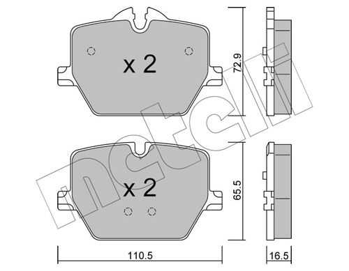 К-т дисков. тормоз. колодок METELLI 22-1266-0