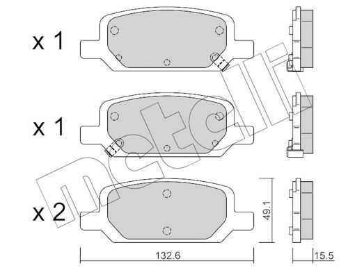 К-т дисков. тормоз. колодок METELLI 22-1278-0