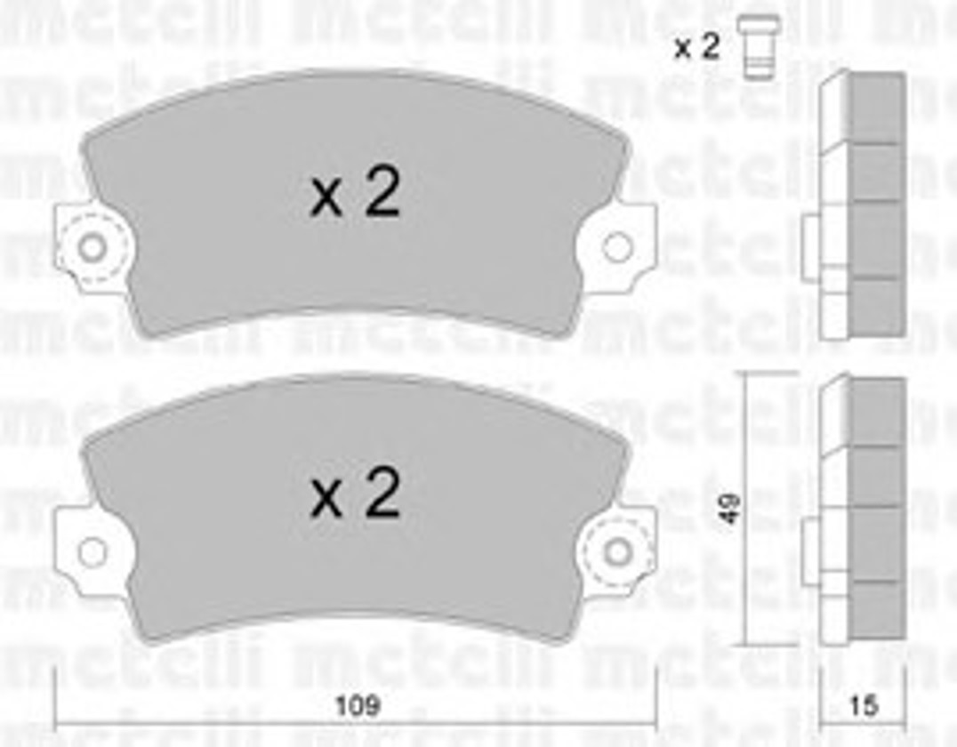 22-0005-0 METELLI Комплект тормозных колодок, дисковый тормоз