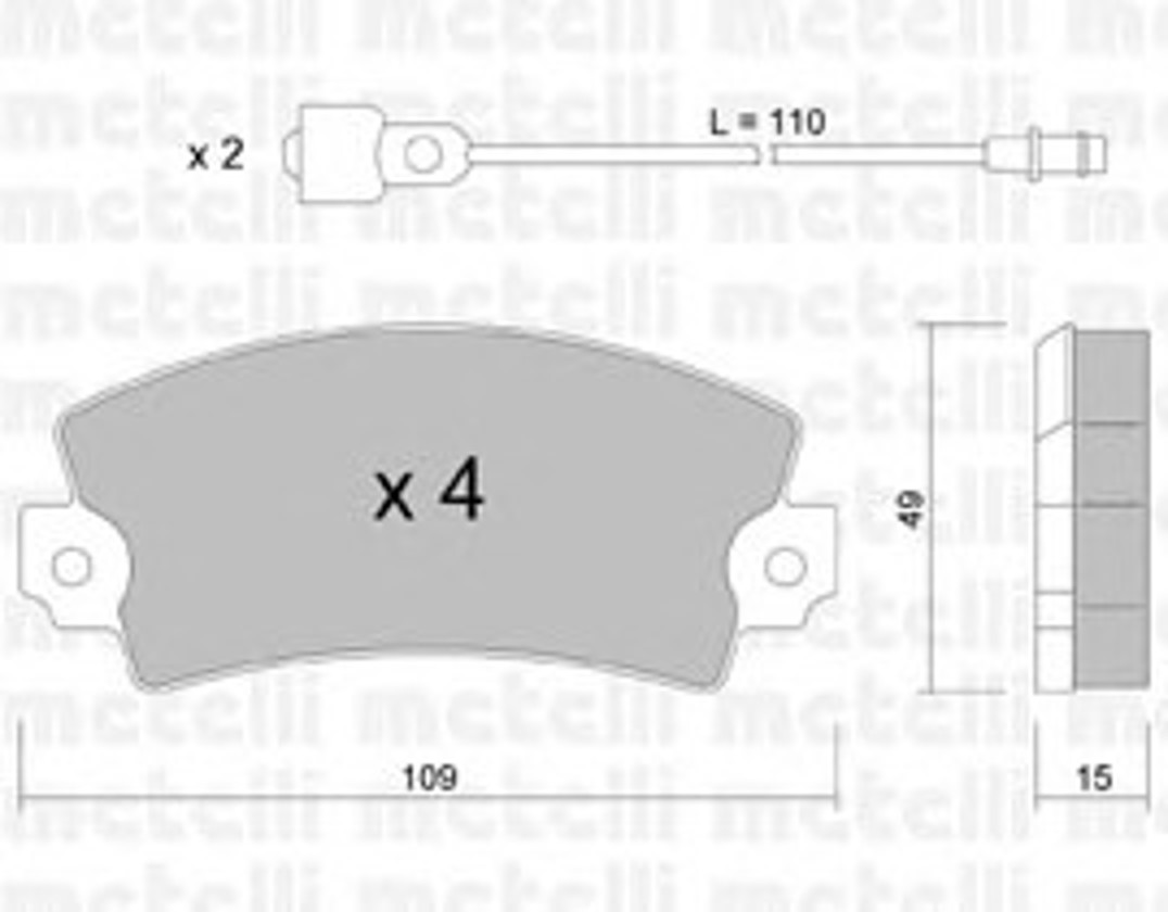 22-0005-4 METELLI Комплект тормозных колодок, дисковый тормоз