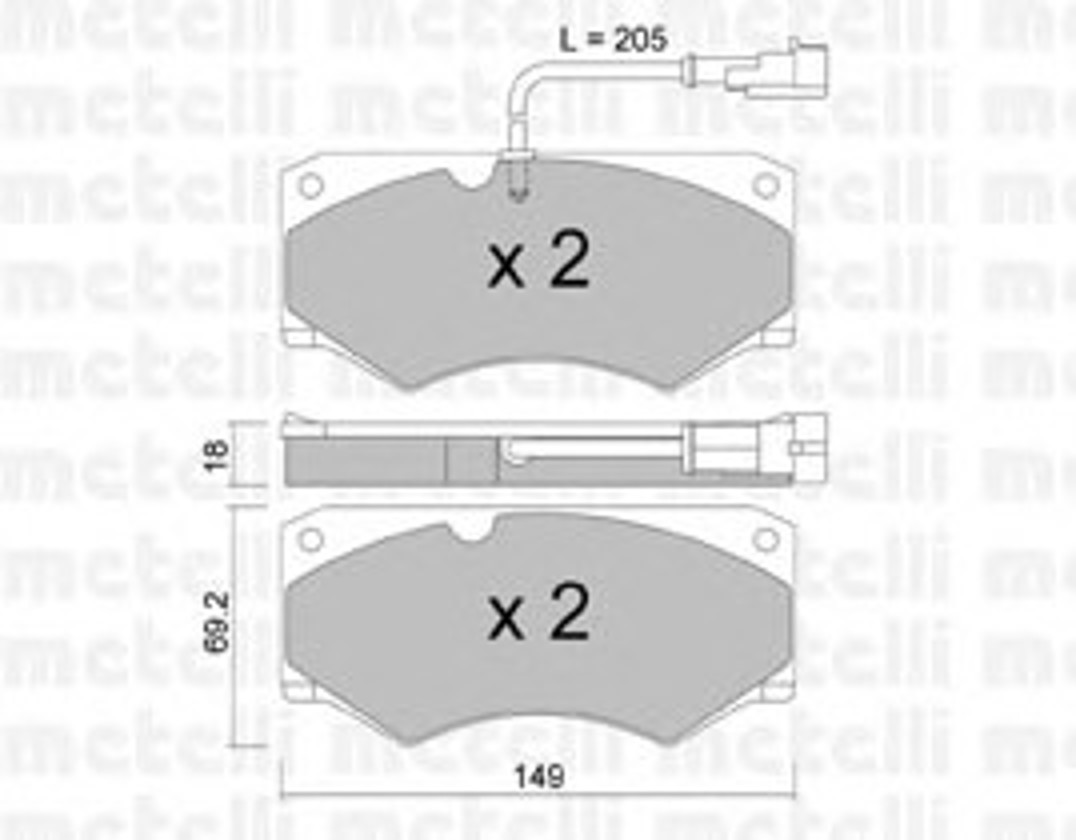 Колодки тормозные дисковые METELLI 22-0014-7