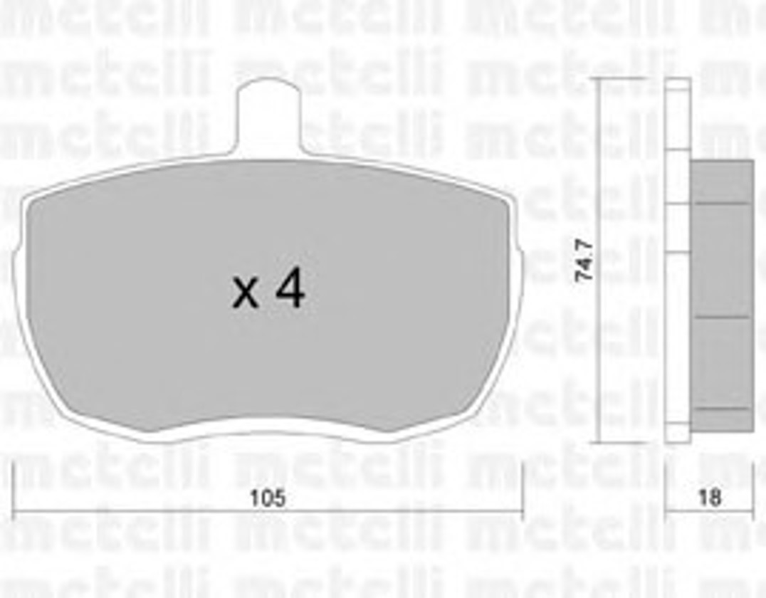 Колодки тормозные дисковые METELLI 22-0016-0