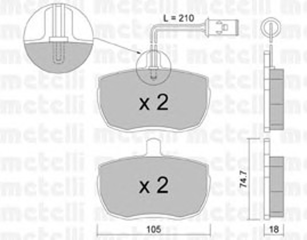 Комплект тормозных колодок дисковый тормоз METELLI 22-0016-2