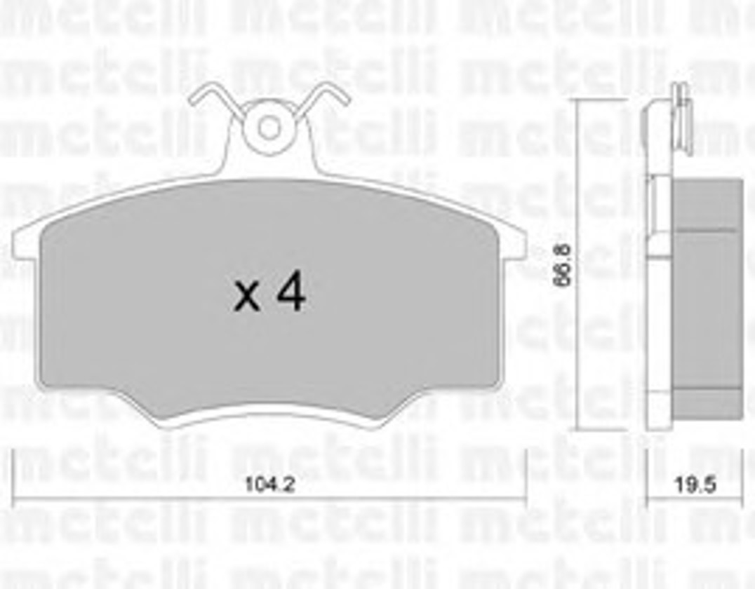 22-0024-0 METELLI Комплект тормозных колодок, дисковый тормоз