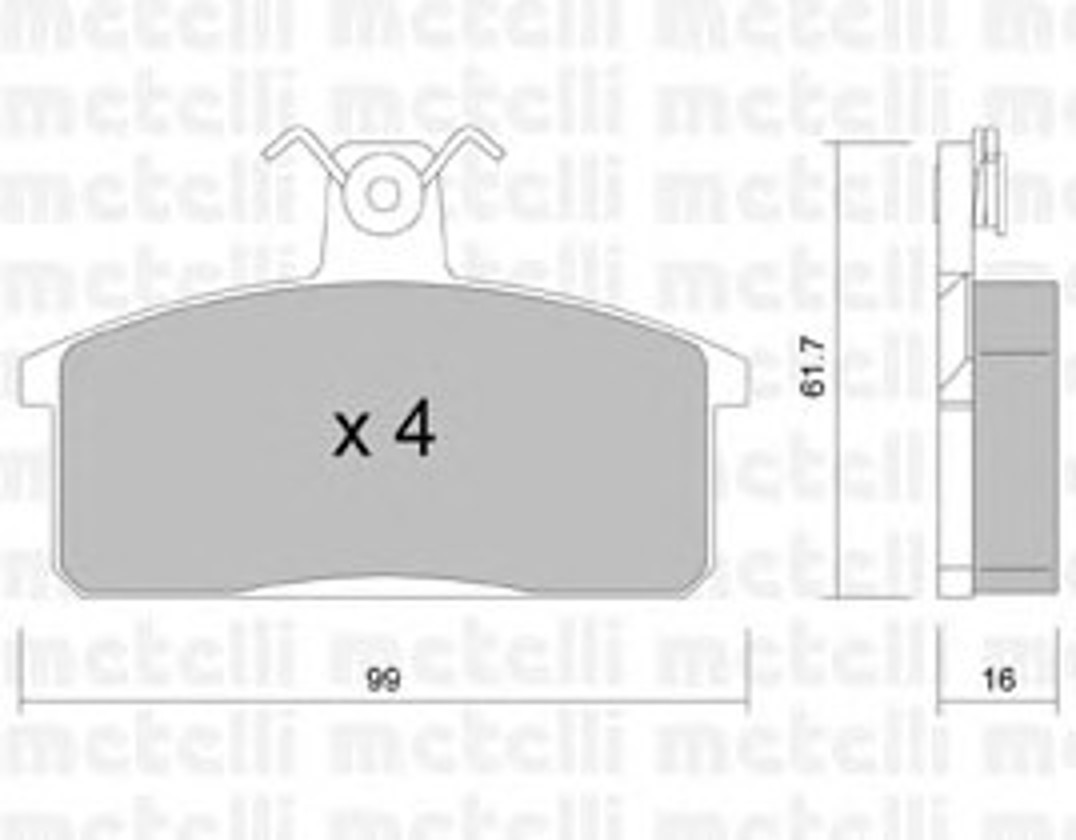 Комплект тормозных колодок дисковый тормоз METELLI 22-0026-0