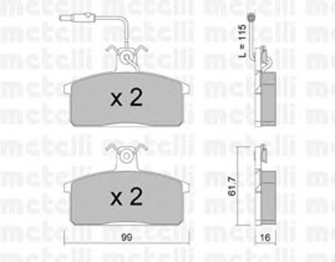 22-0026-2 METELLI Колодки тормозные дисковые