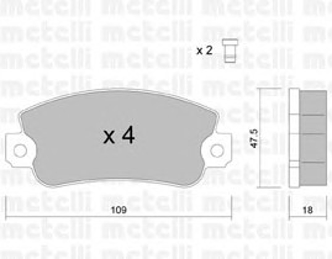 22-0033-1 METELLI Комплект тормозных колодок, дисковый тормоз