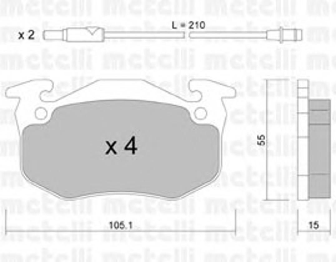 Колодки тормозные дисковые METELLI 22-0036-2