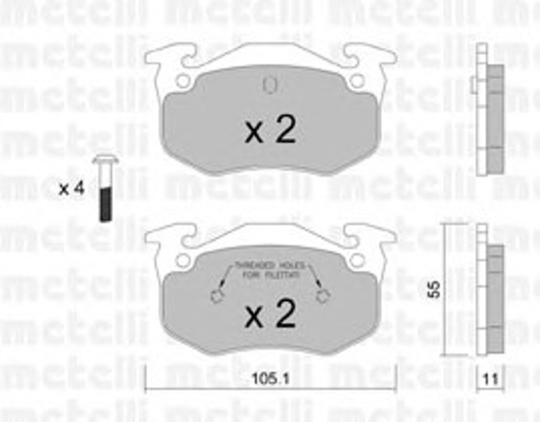 Колодки тормозные дисковые METELLI 22-0038-1