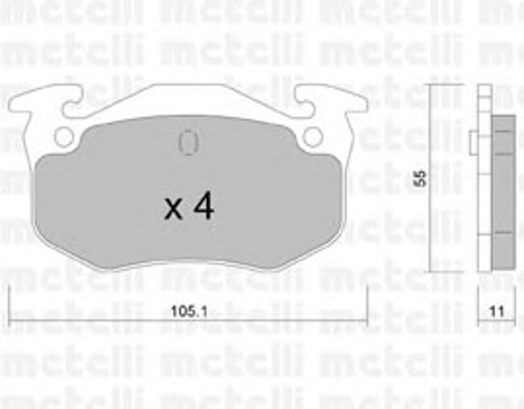 22-0038-2 METELLI Комплект тормозных колодок, дисковый тормоз