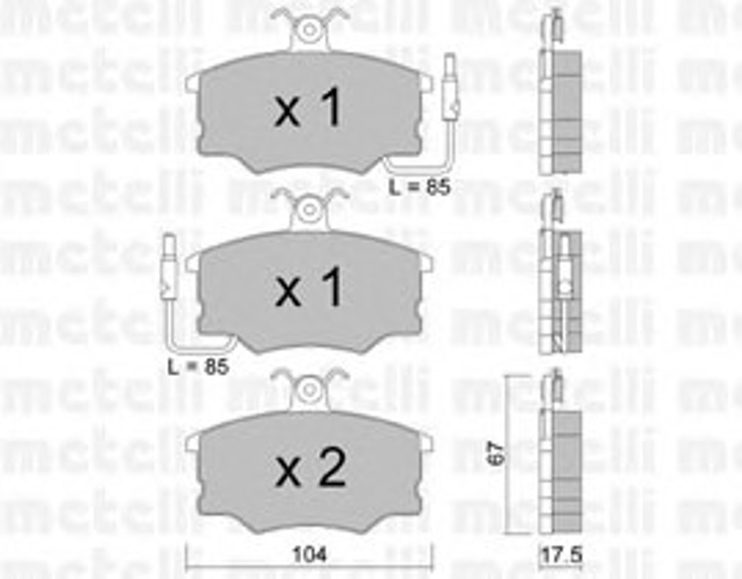 22-0053-0 METELLI Комплект тормозных колодок, дисковый тормоз