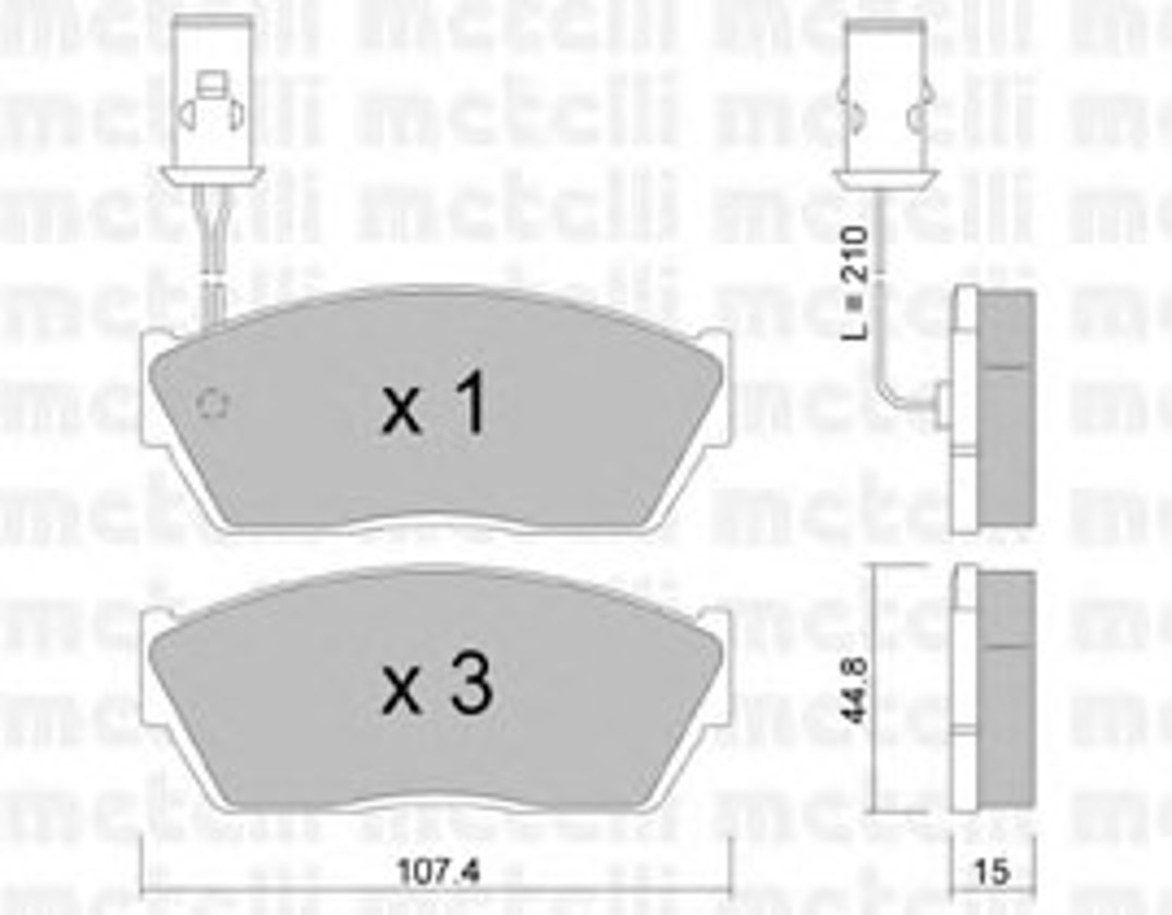 22-0054-1 METELLI Комплект тормозных колодок, дисковый тормоз