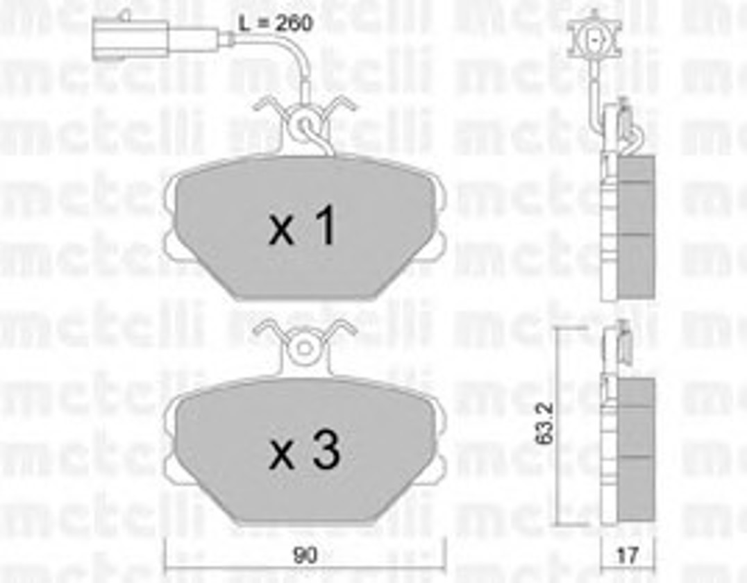 Колодки тормозные дисковые METELLI 22-0059-0