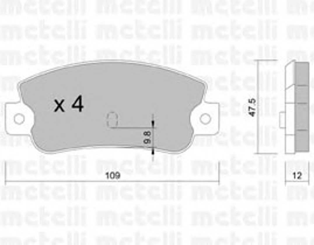 Колодки тормозные дисковые METELLI 22-0063-0