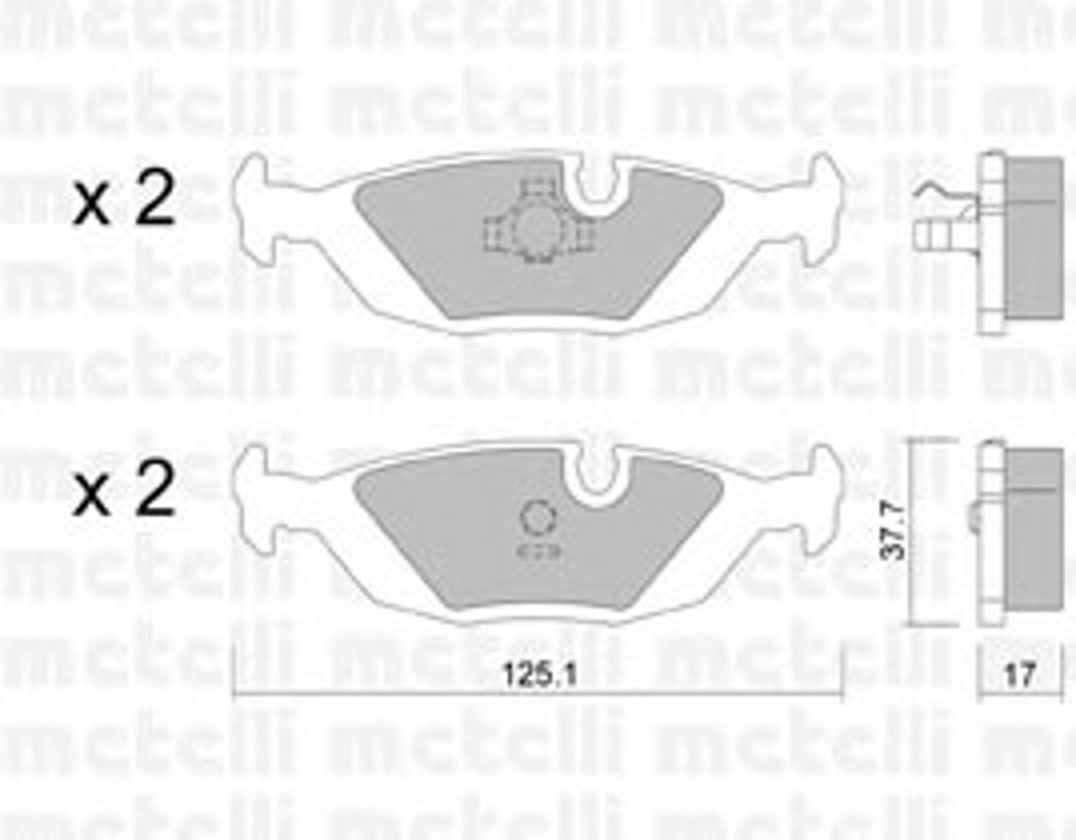 22-0070-1 METELLI Комплект тормозных колодок, дисковый тормоз