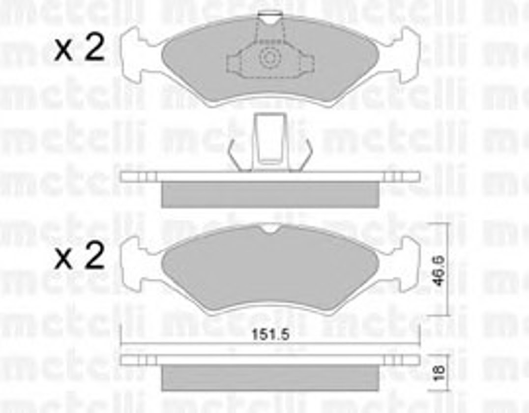 22-0093-0 METELLI Колодки тормозные дисковые