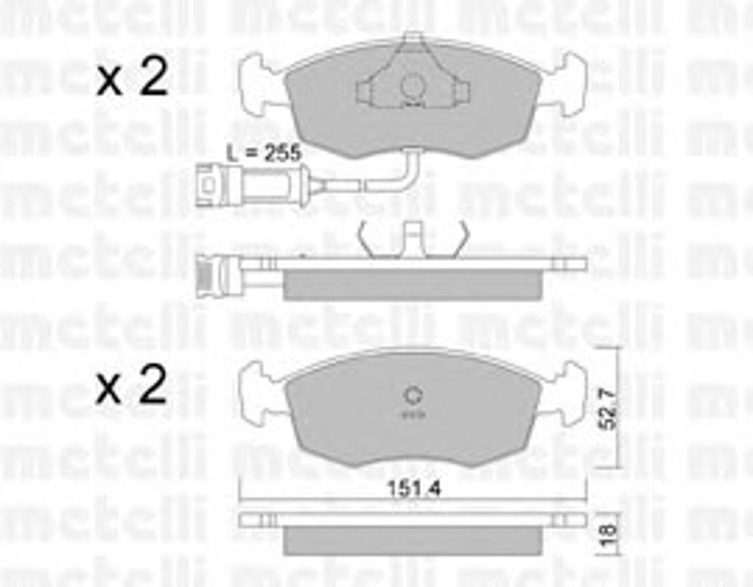 22-0094-0 METELLI Комплект тормозных колодок, дисковый тормоз