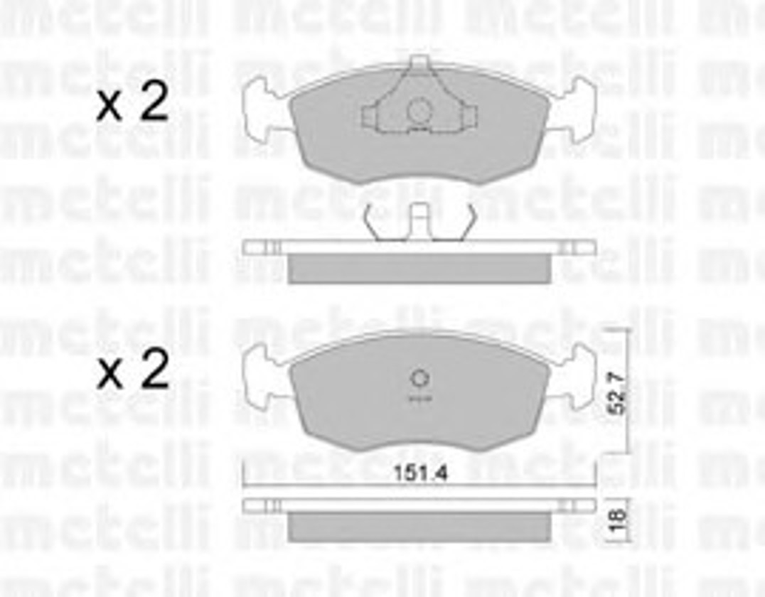 Комплект тормозных колодок дисковый тормоз METELLI 22-0094-2