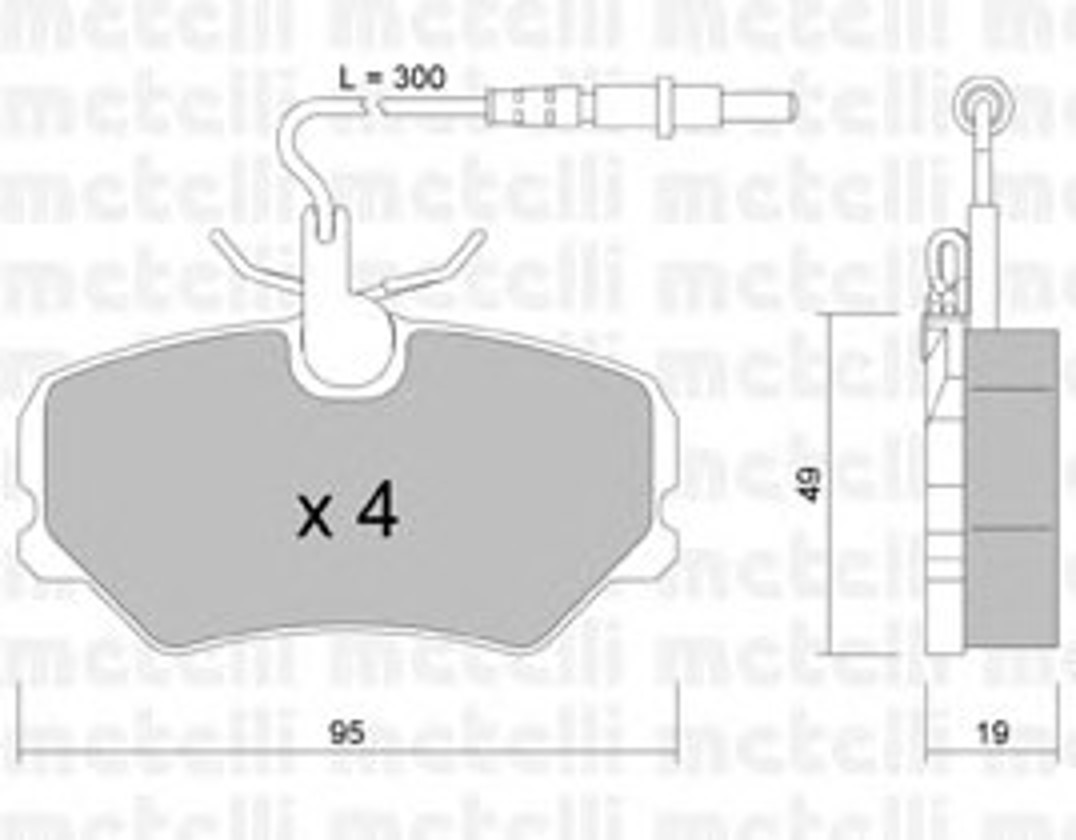 22-0099-1 METELLI Комплект тормозных колодок, дисковый тормоз