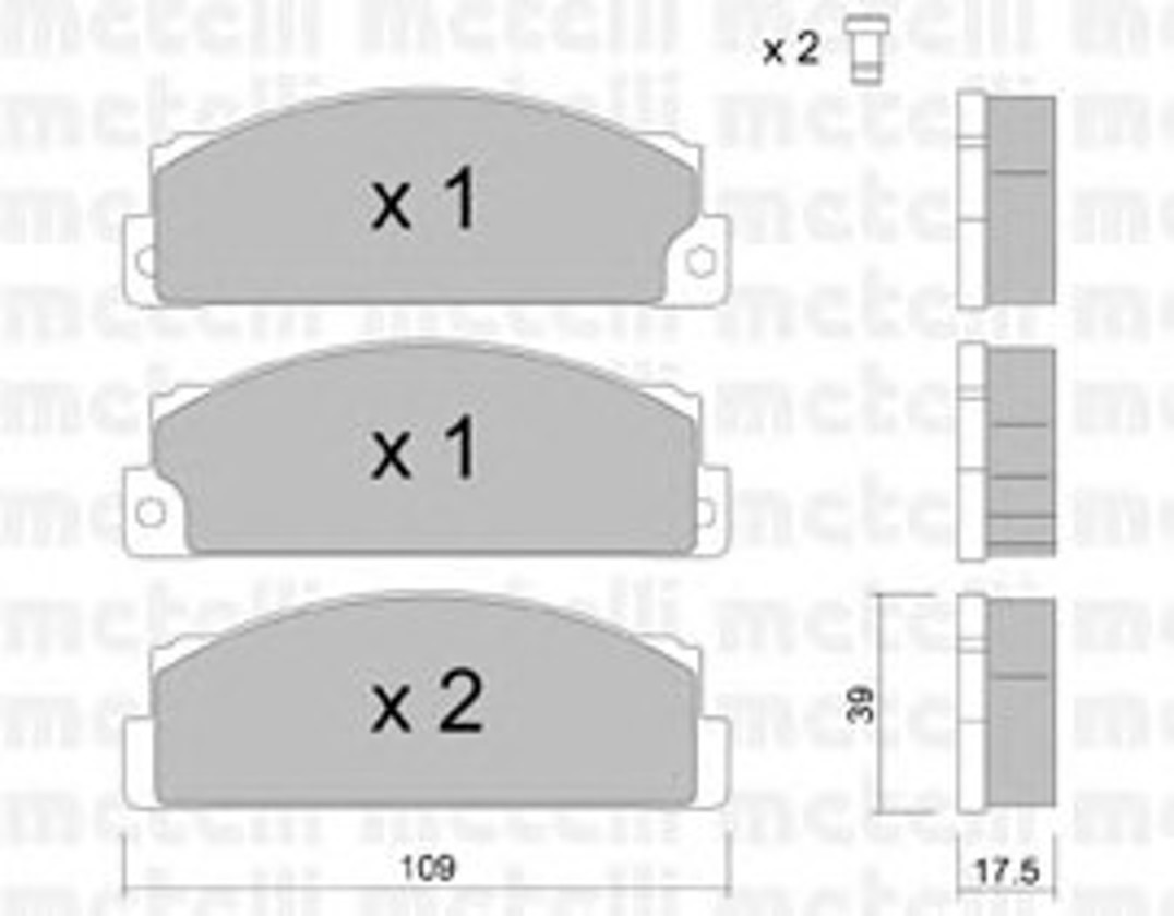 22-0102-0 METELLI Комплект тормозных колодок, дисковый тормоз