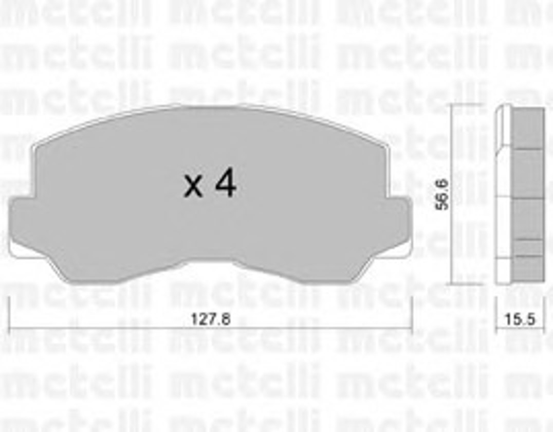 Комплект тормозных колодок дисковый тормоз METELLI 22-0112-0