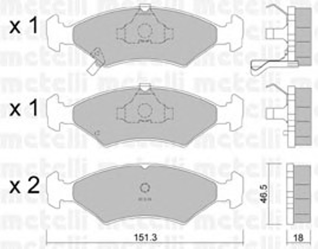 22-0127-0 METELLI Комплект тормозных колодок, дисковый тормоз