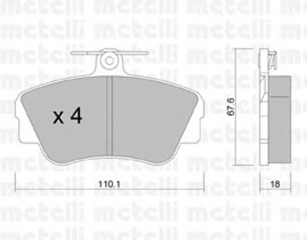 Комплект тормозных колодок дисковый тормоз METELLI 22-0130-0