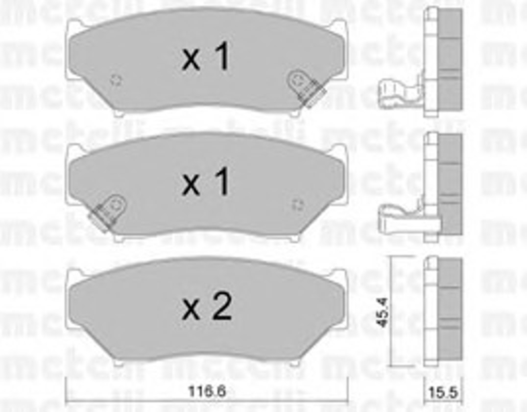 22-0136-0 METELLI Комплект тормозных колодок, дисковый тормоз