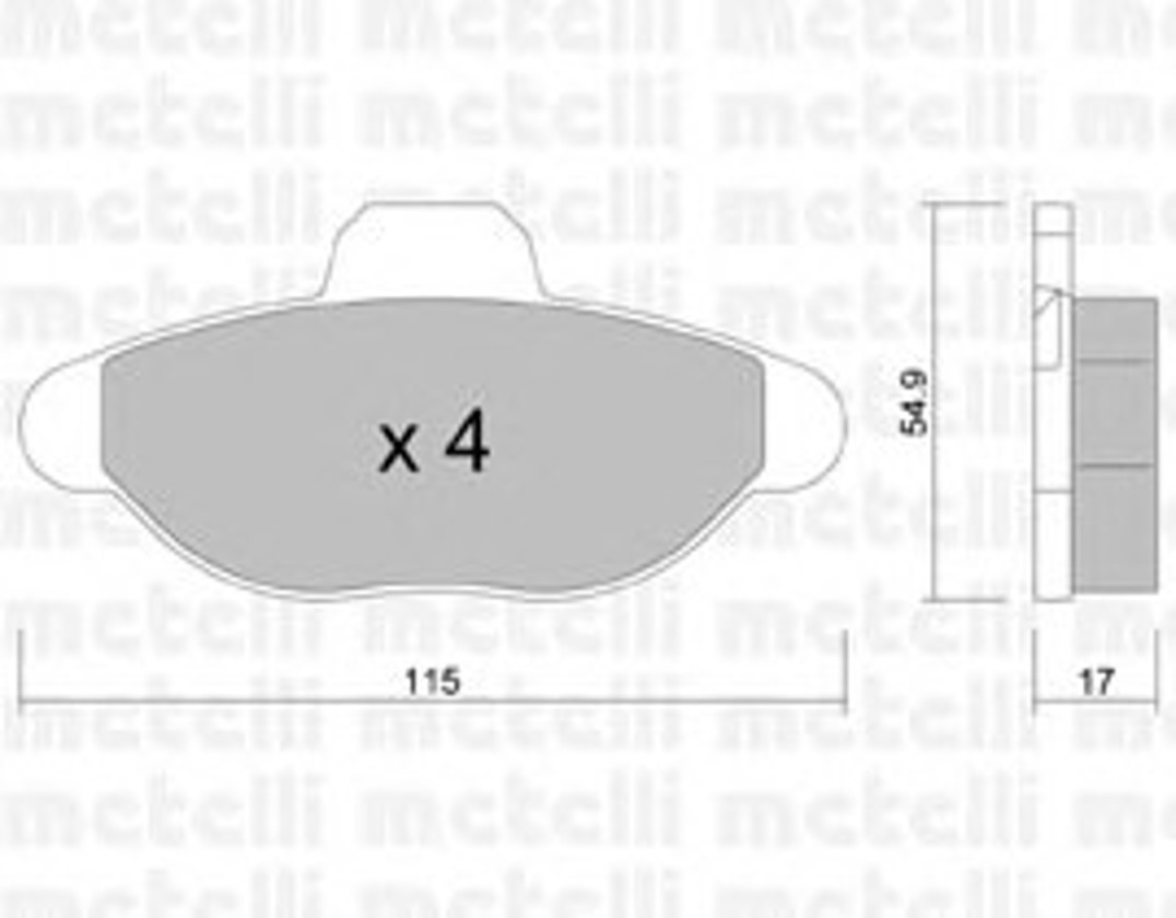 Комплект тормозных колодок дисковый тормоз METELLI 22-0137-0