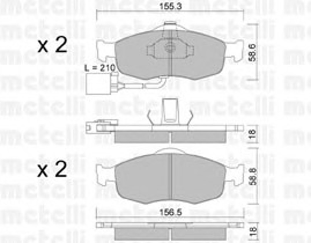 Комплект тормозных колодок дисковый тормоз METELLI 22-0146-1