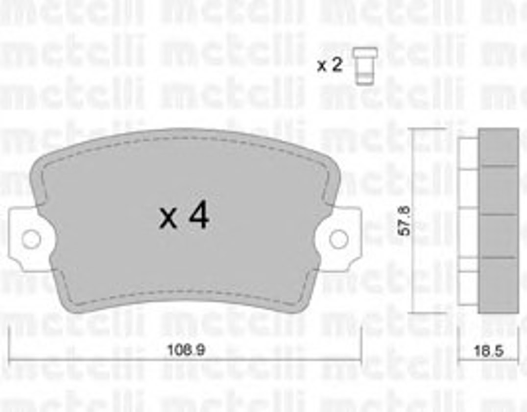 22-0186-0 METELLI Колодки тормозные дисковые