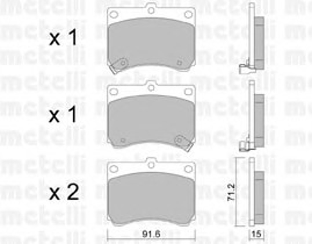 22-0197-0 METELLI Комплект тормозных колодок, дисковый тормоз