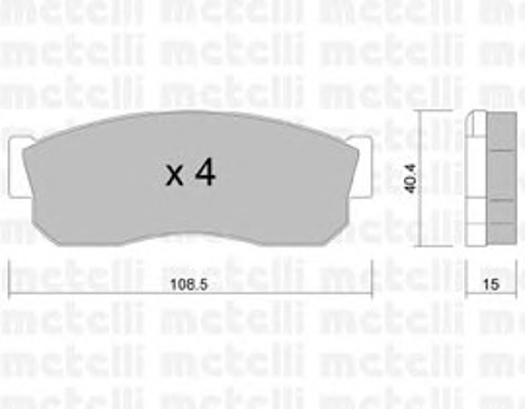 Колодки тормозные дисковые METELLI 22-0202-0